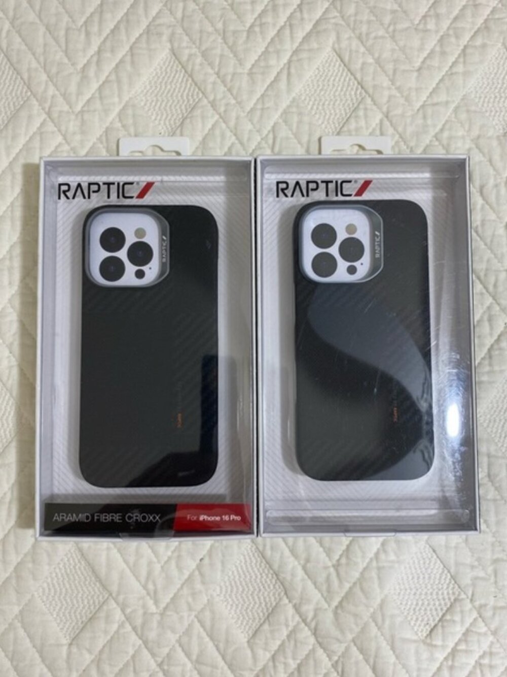 Lot of 2--RAPTIC Aramid Fibre Croxx Protective Phone Cases for iPhone 16 Pro